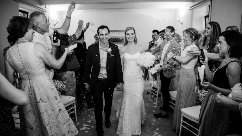 Two poems, A House of Stone by Carmen Bugan and Seamus Heaney’s Scaffolding, were read during the ceremony. Photograph: Andrea Sampoli
