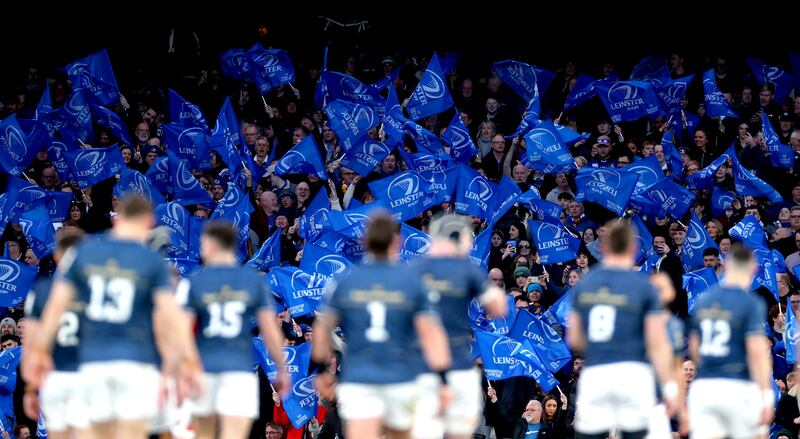 Leinster fans during their victory over Leicester last weekend. Photograph: James Crombie/Inpho