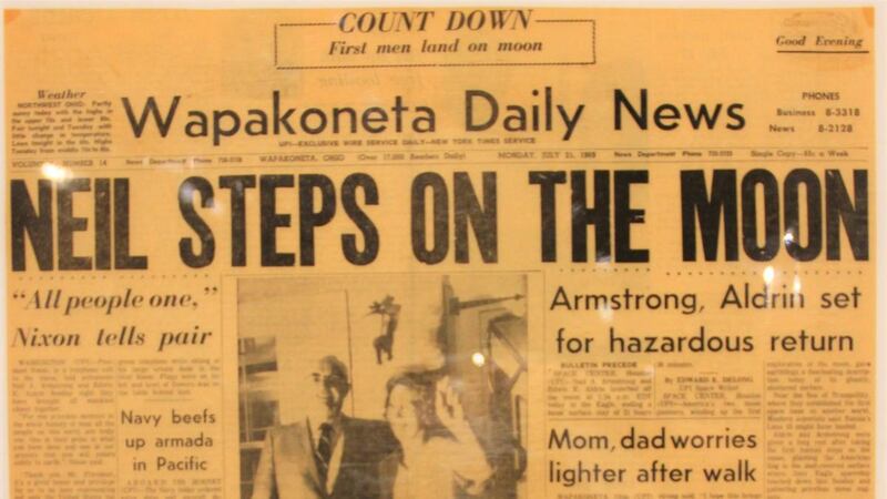 Wapakoneta’s local newspaper reports on the first moon landing.
