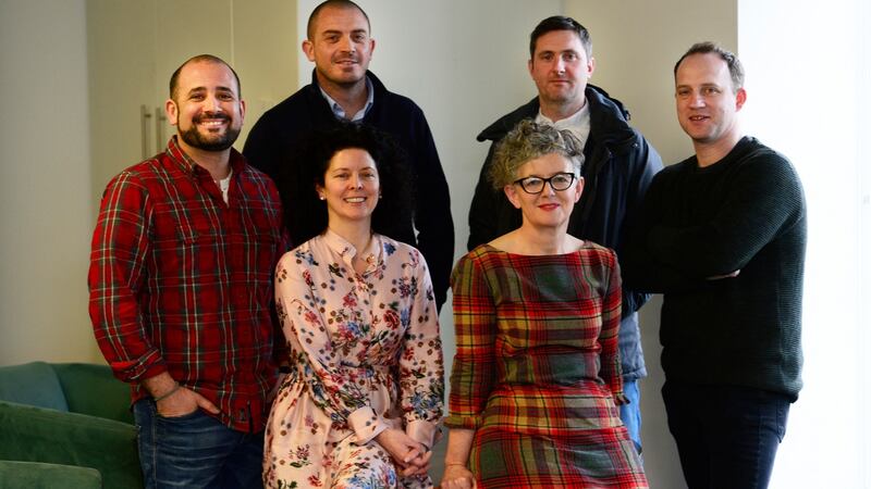 Clockwise from far left, Niall Sabongi, Damien Grey, Ryan Stringer, Bryan McCarthy, Carmel Somers and Mary Farrell. Photograph: Cyril Byrne