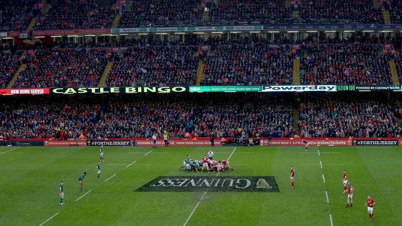 Ireland in action against Wales during the final game of the 2019 Six Nations. Photograph: Bryan Keane/Inpho