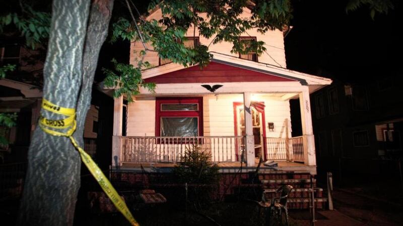 A general view of the exterior of the house where three women who had disappeared as teenagers approximately ten years ago were found alive on May 7th in Cleveland, Ohio.  Photograph: Bill Pugliano/Getty Images