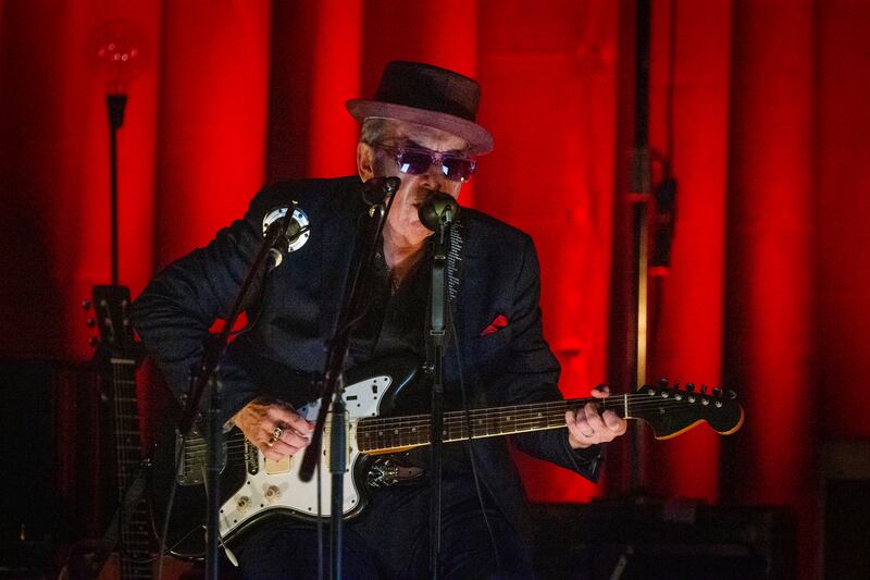Elvis Costello performing at Vicar Street, Dublin. Photograph: Tom Honan for The Irish Times