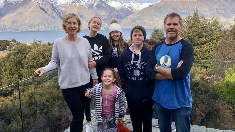 Dr Mairead Heaney with her husband Barry Colgan and children Luke 16,Abby 13, Anna 11 and Evie 8