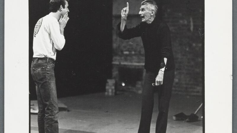 Beckett rehearsing Endgame at the Riverside Studios Theatre in London in May 1980. Photograph: Chris Harris