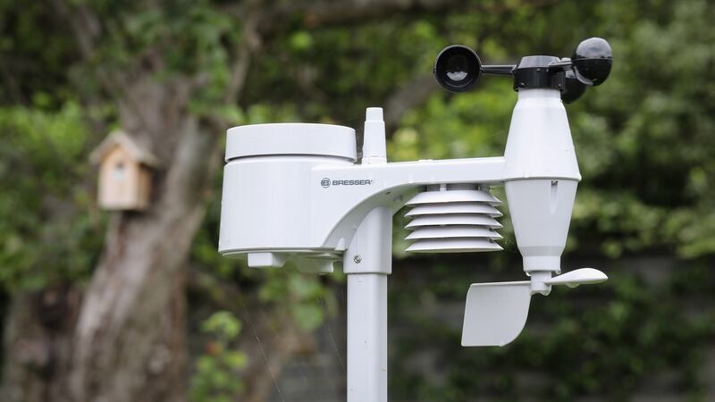 A weather station in Adam Bermingham’s garden in Flemingstown Park, Churchtown. Photograph: Crispin Rodwell