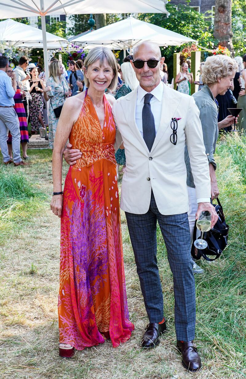 Writer Kate Mosse, founder of the Women's Prize for Fiction, and actor Stanley Tucci attend the 2023 winner's ceremony at Bedford Square Gardens, London on June 14th. Photograph: Ian West/PA Wire.
