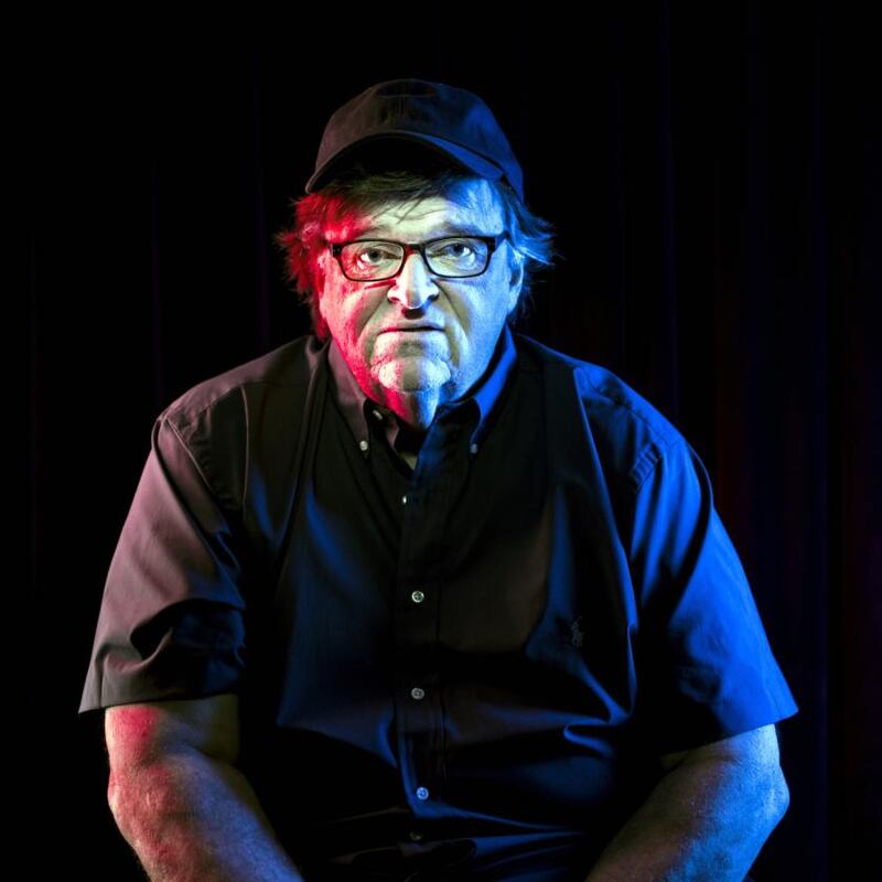 Fahrenheit 11/9: Michael Moore photographed by Chad Batka/New York Times