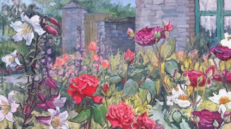 Painting by Lesley Fennell at the walled garden, Burtown, Co Kildare