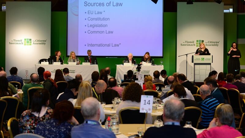 The assembly meeting in Malahide this weekend consists of 99 citizens. Photograph: Dara Mac Dónaill / The Irish Times