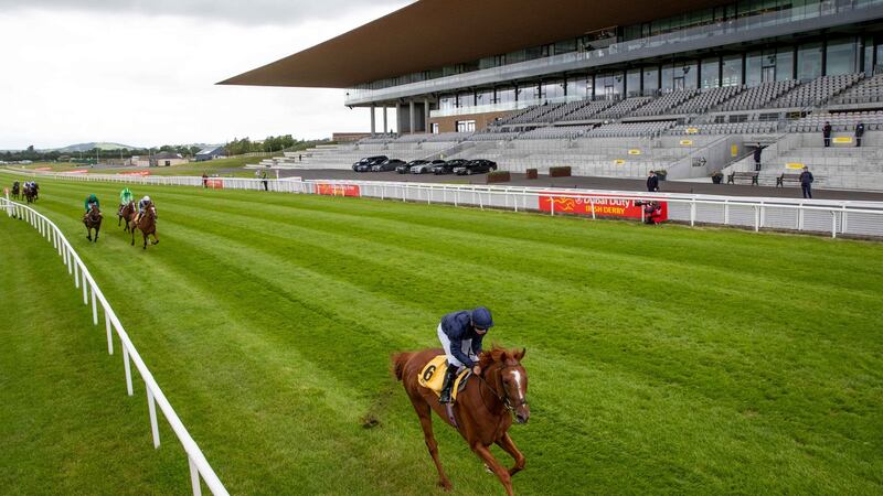 A view of the stand at the Curragh as Wayne Lordan and Serpentine win on Saturday. Photograph:  Morgan Treacy/Inpho