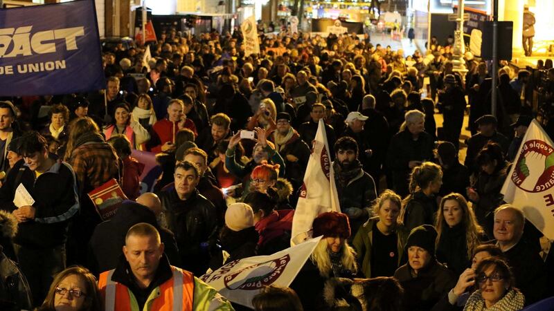 Activists against homelessness march across Dublin, December 1st, 2015. Photograph: Nick Bradshaw