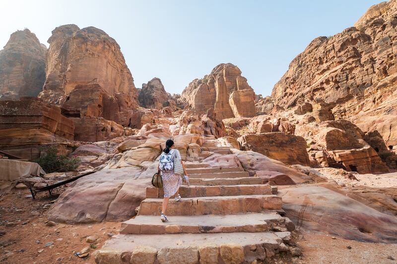 Petra, the famous archaeological site in Jordan's southwestern desert. Photograph: Stefan Tomic/Getty