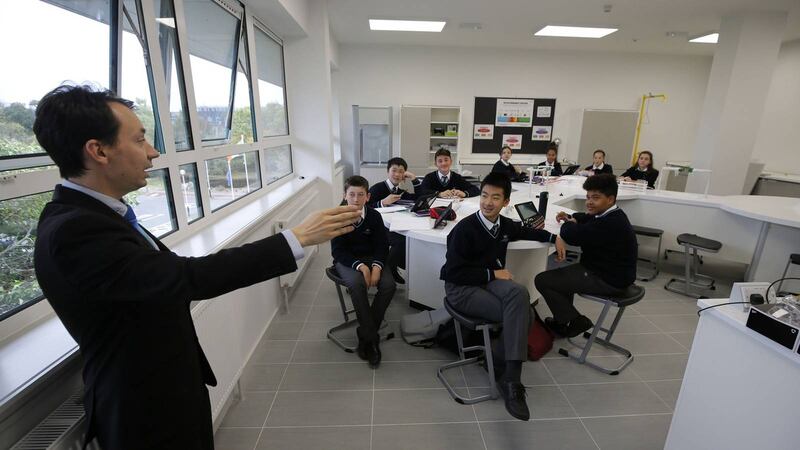 Students in class at Nord Anglia International School. Photograph: Nick Bradshaw