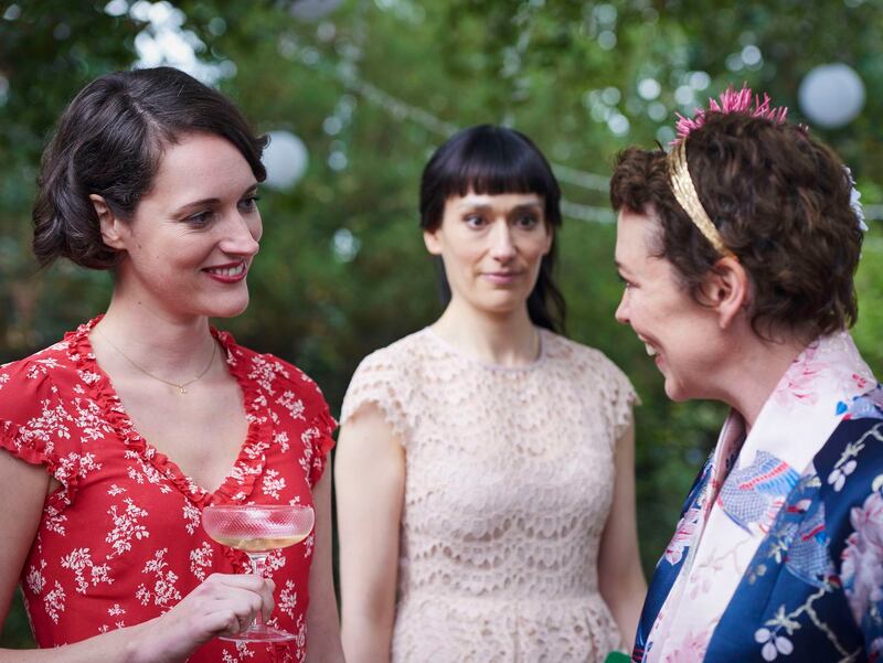 Fleabag: Olivia Colman with Phoebe Waller-Bridge and Sian Clifford. Photograph: Kevin Baker/Two Brothers/BBC