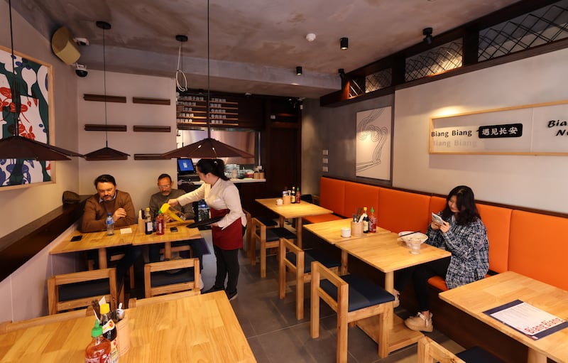 There are just 12 tables at Biang Biang. Photograph: Dara Mac Dónaill