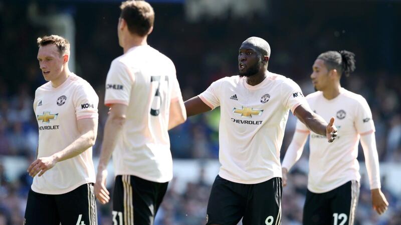 Romelu Lukaku during Manchester United’s 4-0 defeat to Everton. Photograph: Jan Kruger/Getty