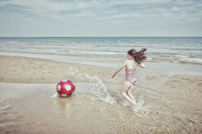 Days like these where the sky and the sea blend into one. Magheramore Beach, Wicklow. Photograph: Liz Stowe