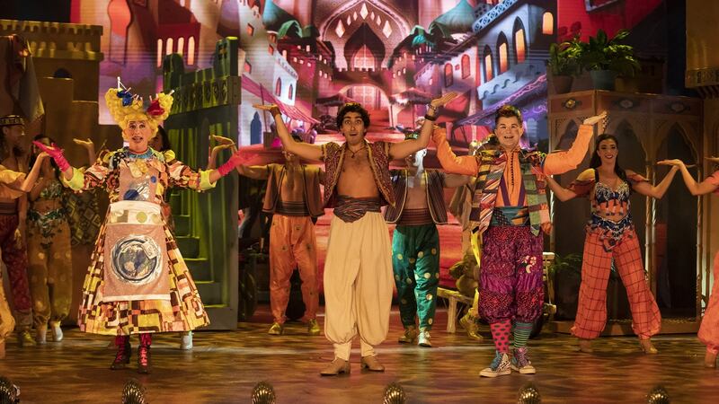 Gleefully knowing performances: Aladdin, at the Gaiety Theatre in Dublin
