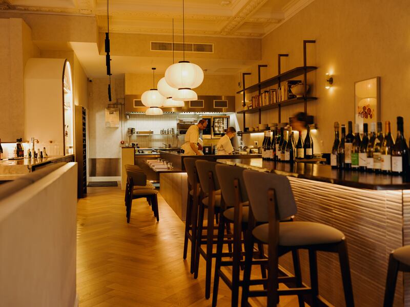 D’Olier Street offers fine dining and wine in what was once a Victorian office space. Photograph: Ellius Grace/the New York Times