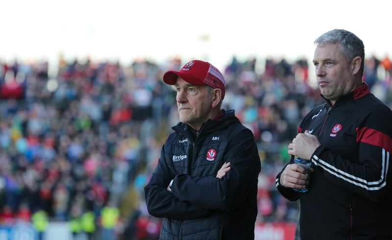 Mickey Harte: his Derry charges will face the Connacht champions and could be facing Donegal again if the latter lose the Ulster final. Photograph: Lorcan Doherty/Inpho 