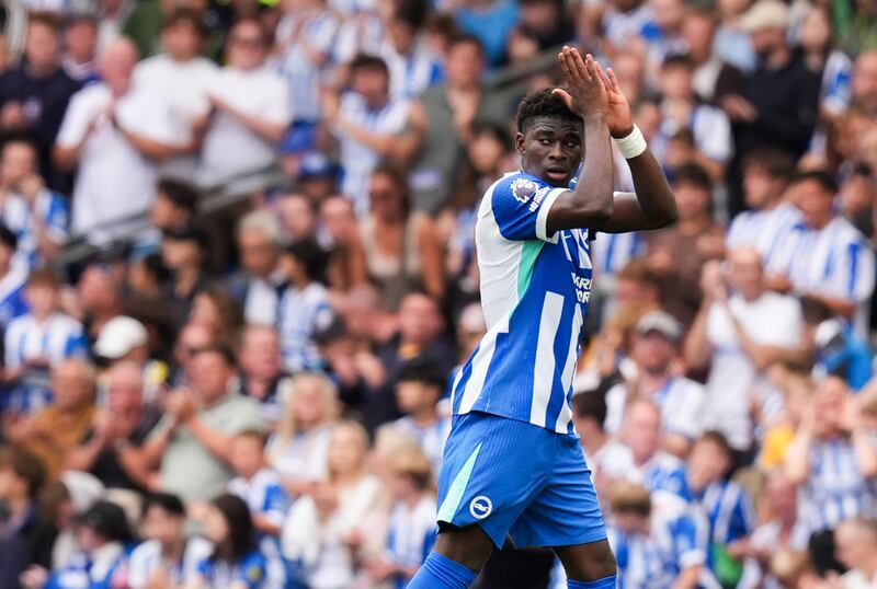 Brighton and Hove Albion's Carlos Baleba. Photograph: Gareth Fuller/PA