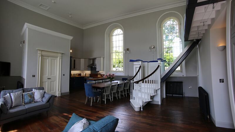 The new interior of Quarry Hill Church which is now a five-bed holiday let