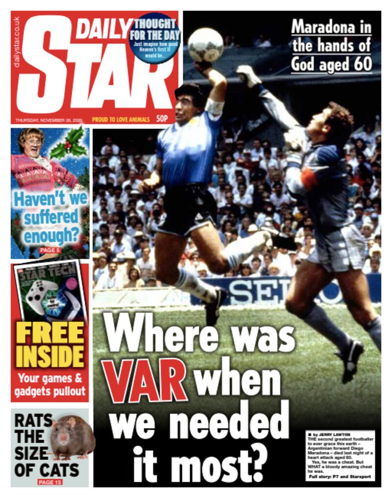 Thursday's front page of the Daily Star. Photograph: Twitter