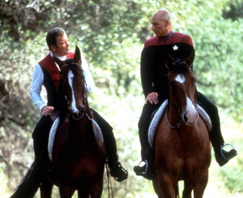 William Shatner in Patrick Stewart in Star Trek: Generations