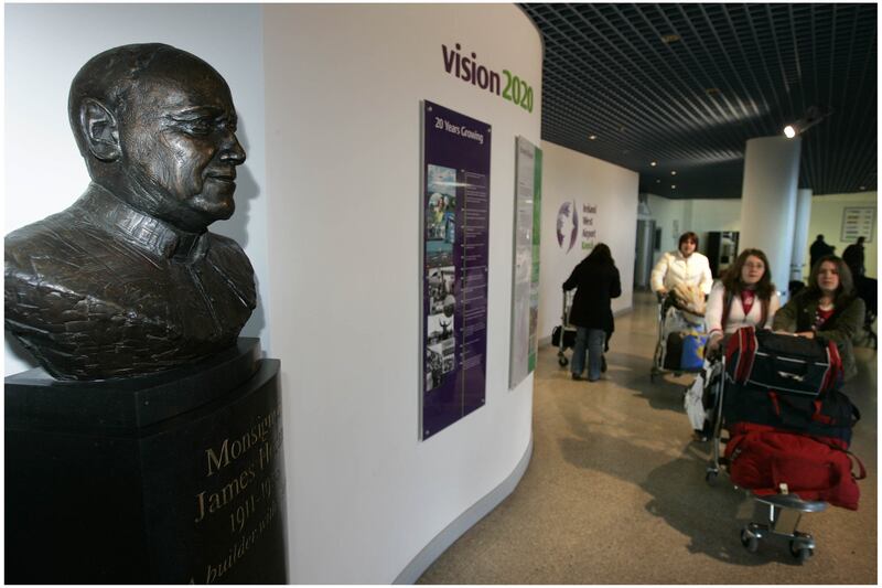 A bust of Msgr James Horan at Ireland West Airport Knock, in Co Mayo.
Photograph: Dara Mac Dónaill  