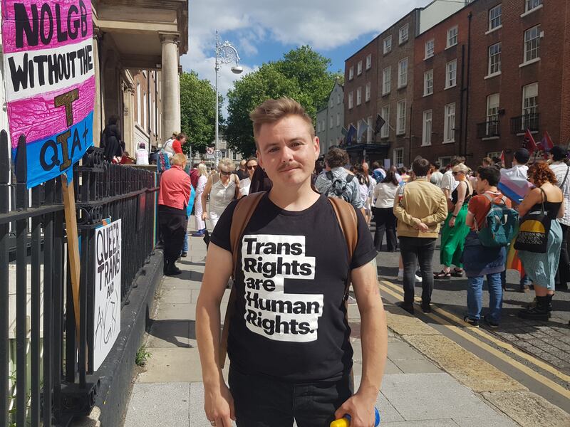 Noah Halpin (32) from Dublin on the march.