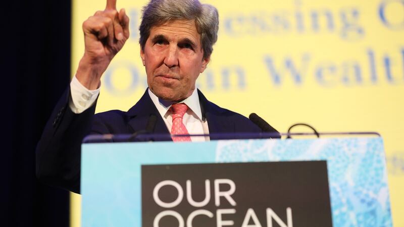 Former US Secretary of State, John Kerry, the  keynote speaker at the Our Oceans Wealth Summit organised by the Department of Foreign Affairs and Trade and the Marine Institute. Photograph: JULIEN BEHAL PHOTOGRAPHY