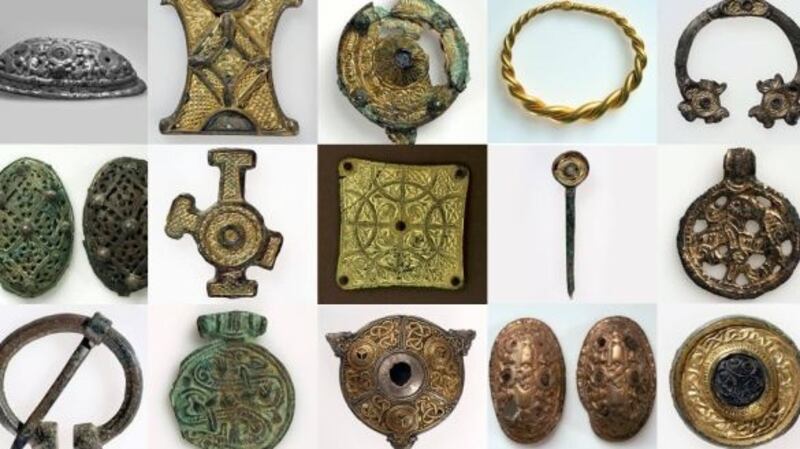 Among the Irish items in the collection were brooches and buckles of gilt bronze, fashioned from decorative fittings, which have been exhibited several times in the National Museum of Ireland in Dublin. Photograph: University Museum of Bergen.