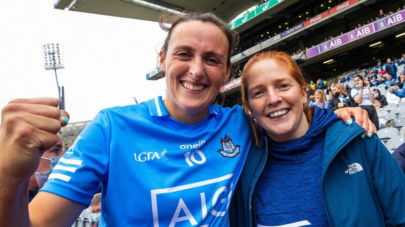 Hannah Tyrrell married her partner and former Dublin goalkeeper Sorcha Turnbull days before beating Mayo in the All-Ireland semi-finals. Photograph: James Crombie/Inpho