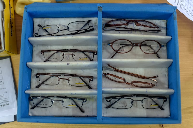 Glasses at a school in Pondicherry, India. Photograph: Atul Loke/The New York Times