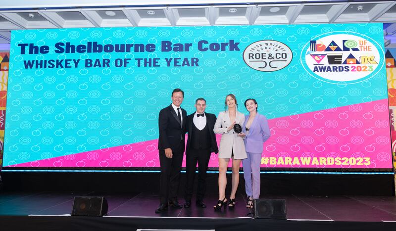 Whiskey bar of the year winner The Shelbourne Bar Cork, sponsored by Roe & Co. Photograph: Paul Sherwood