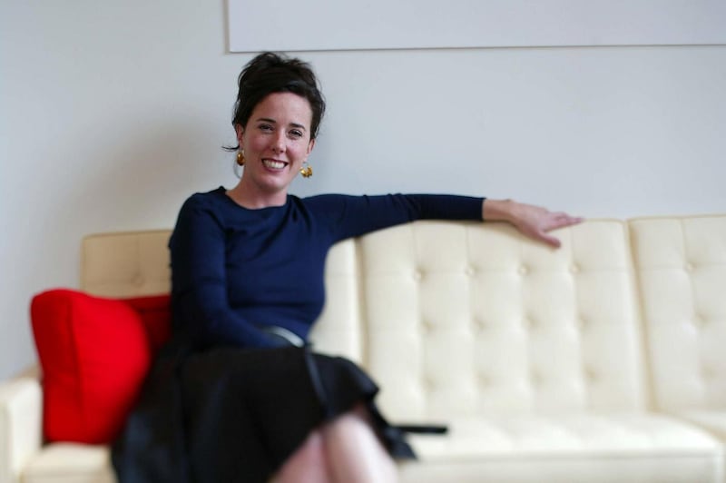 Kate Spade: the late designer at her offices in 2002. Photograph: David Howells/Corbis via Getty
