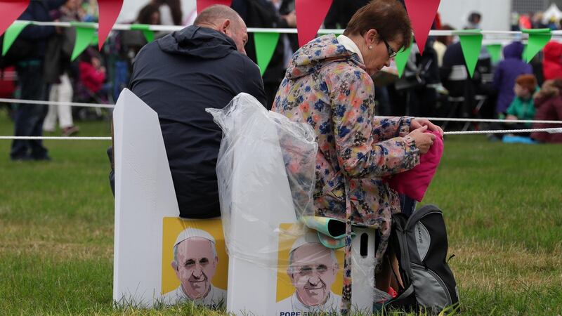 Mass goers at the Phoenix Park Mass celebrated by Pope Francis on Sunday. Photograph: Colin Keegan/Collins Dublin