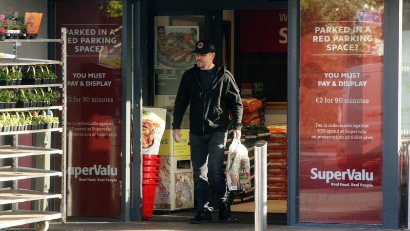 Matt Damon after shopping at his local SuperValu supermarket while living in Dalkey, Co Dublin. Photograph: Padraig O’Reilly