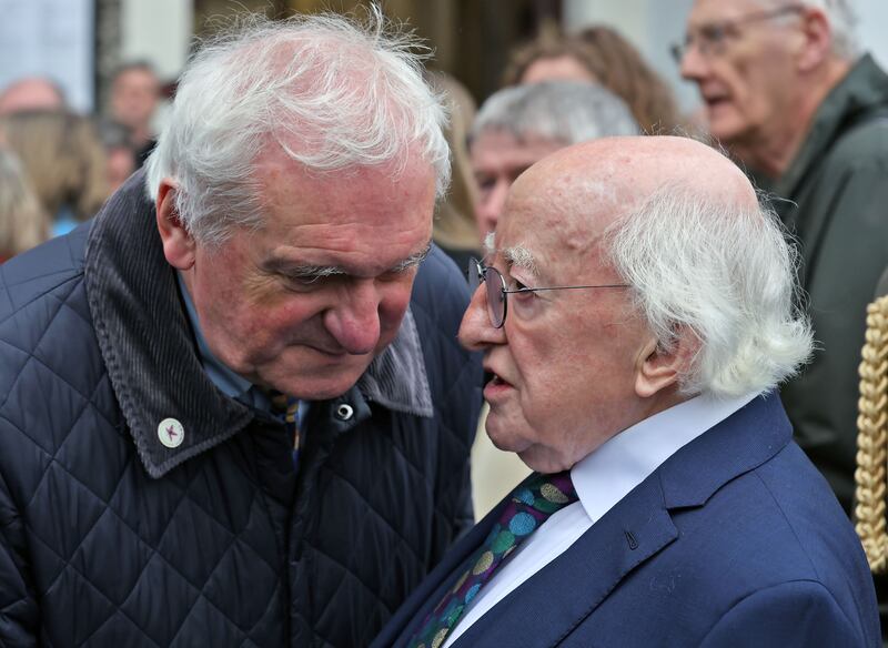 President Michael D Higgins with former Taoiseach Bertie Ahern. Photograph: Colin Keegan, Collins Dublin