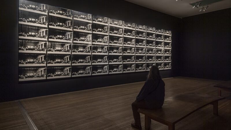 Warhol’s  screenprinted mural of The Last Supper, repeated 60 times,  makes a point about consumerism.