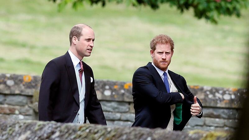 Britain’s Prince Harry  and Prince William attend the wedding of Pippa Middleton. Photograph: Justin Tallis/Reuters