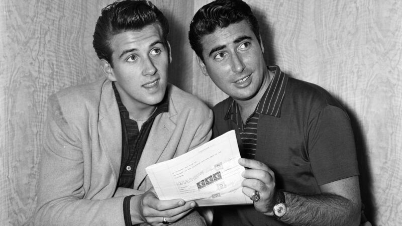 Singer Vince Eager with his manager Larry Parnes: As a manager of numerous straight male pop stars, Parnes habitually exploited his acts financially.