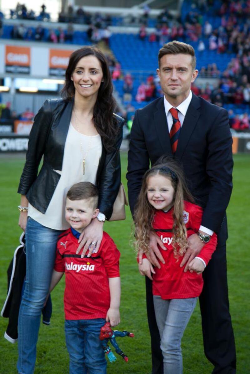 Stephen McPhail with his wife Michelle and children Kari and Joel.