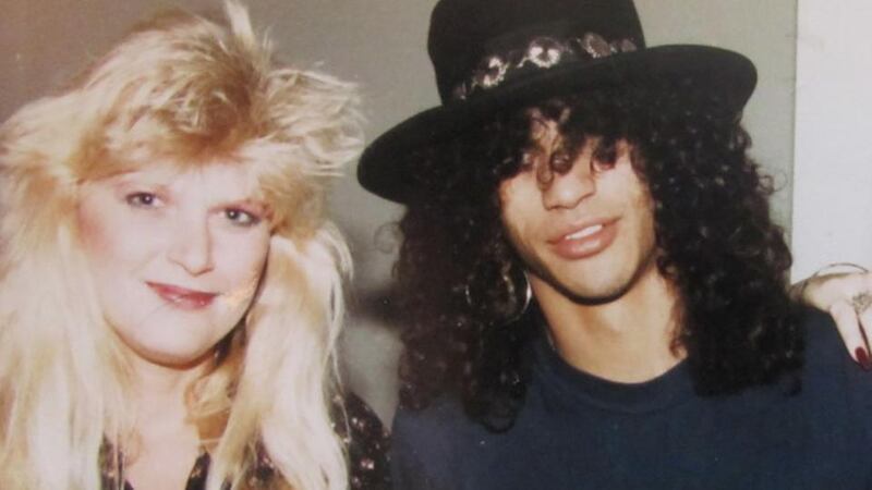Vicky Hamilton with Slash in 1984. Photograph: Sande Jacobs