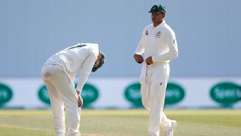 A dejected Nathan Lyon after Australia’s one wicket defeat at Headingley. Photograph: Ryan Pierse/Getty
