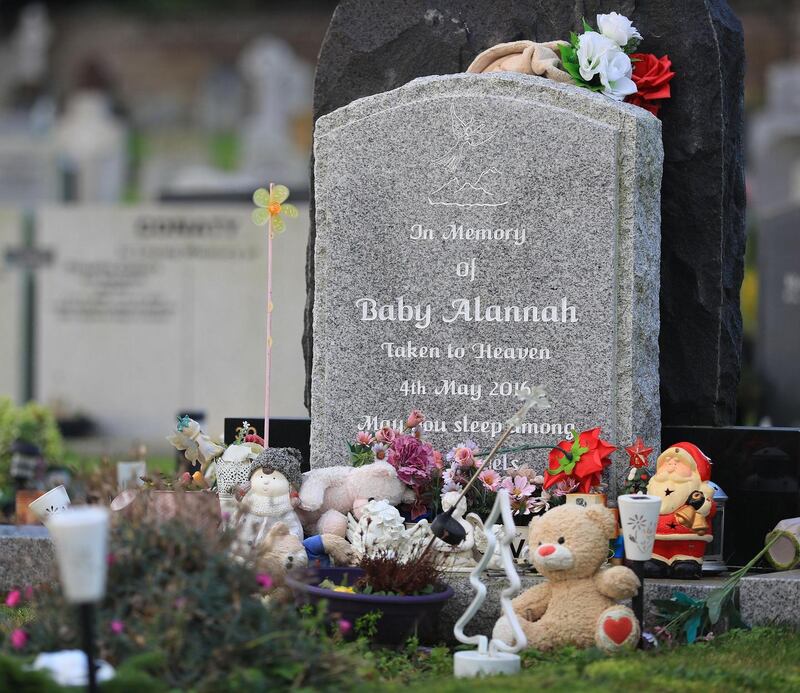 2016: Fasseroe, Co Wicklow: Baby Alannah’s grave at Redford Cemetery in Greystones. Photograph: Nick Bradshaw/The Irish Times