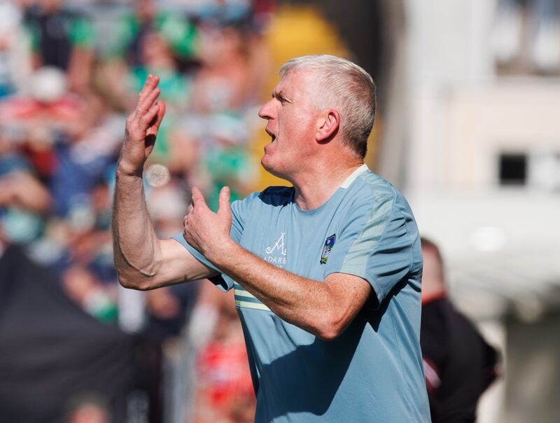 Limerick manager John Kiely during the Munster Chanpionship game against Cork at the Gaelic Grounds on May 18th. Photograph: Tom Maher/Inpho