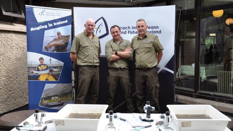 Inland Fisheries staff at Glenveagh (left  to right) Seamus Bradley, James Doherty, Owen Kelly