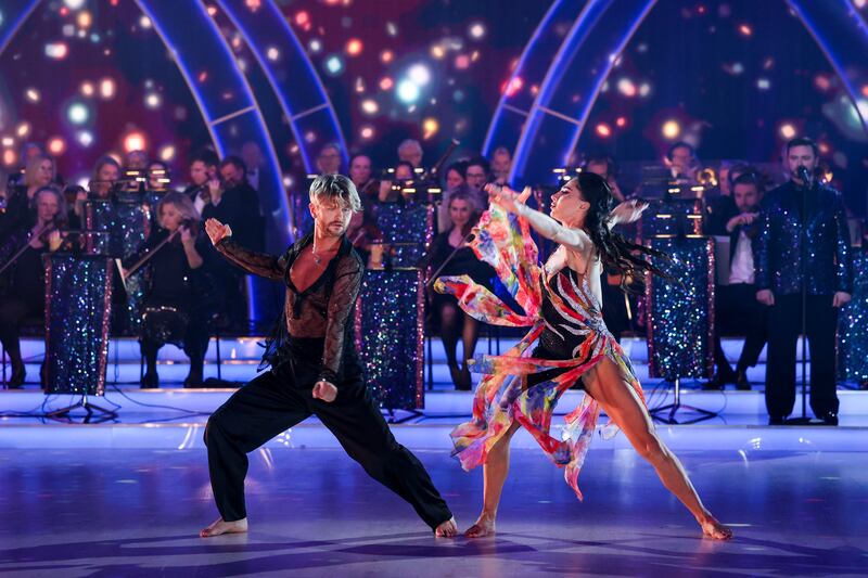 Wild Youth member David Whelan with his partner Salome Chachua during Dancing with the Stars. Photograph: Kyran O’Brien /kobpix
